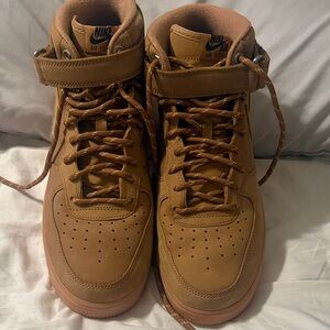 Nike Air Force 1 High Top Sneakers - Brown